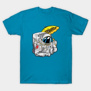 Astronauts Use An Umbrella illustration T-Shirt